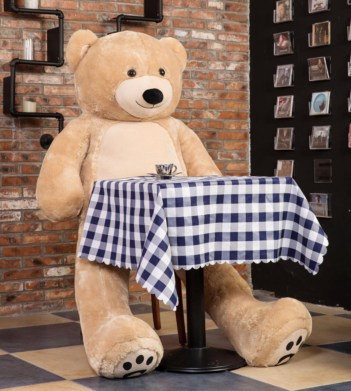 PLÜSCHTIER Riesen Teddy XXL Hellbraun 183cm - Hellbraun, Textil (60/50cm) - Vercart