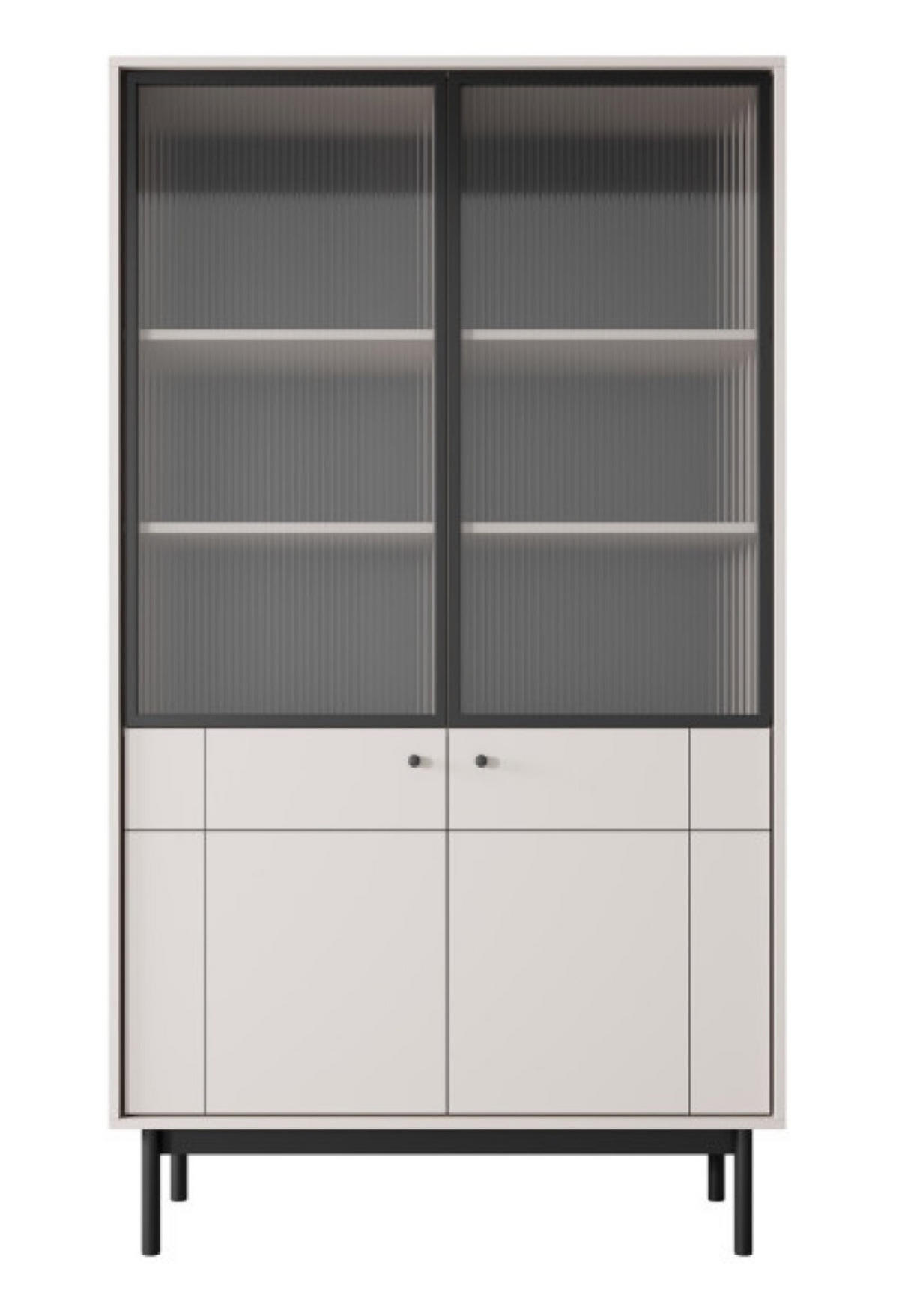 VITRINE Kaschmir WT104 Japandi Stil - Beige, Holzwerkstoff (103.4/184.6/39cm) - Sepro Meble
