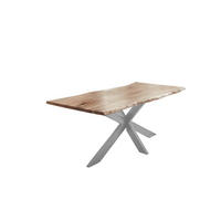ESSTISCH TABEA - Beige/Silberfarben, Holz/Metall (100/200/77cm) - SAM
