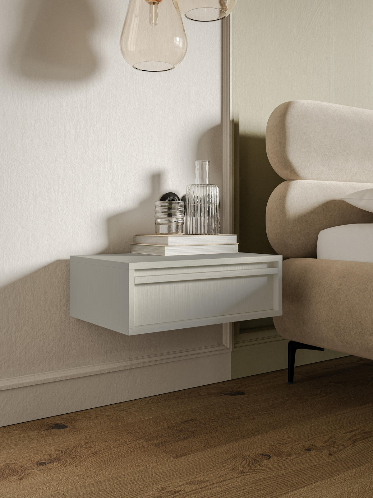 NACHTSCHRANK Evo Hellbeige 50 cm - Beige, Holzwerkstoff (50/17/34cm) - Selsey