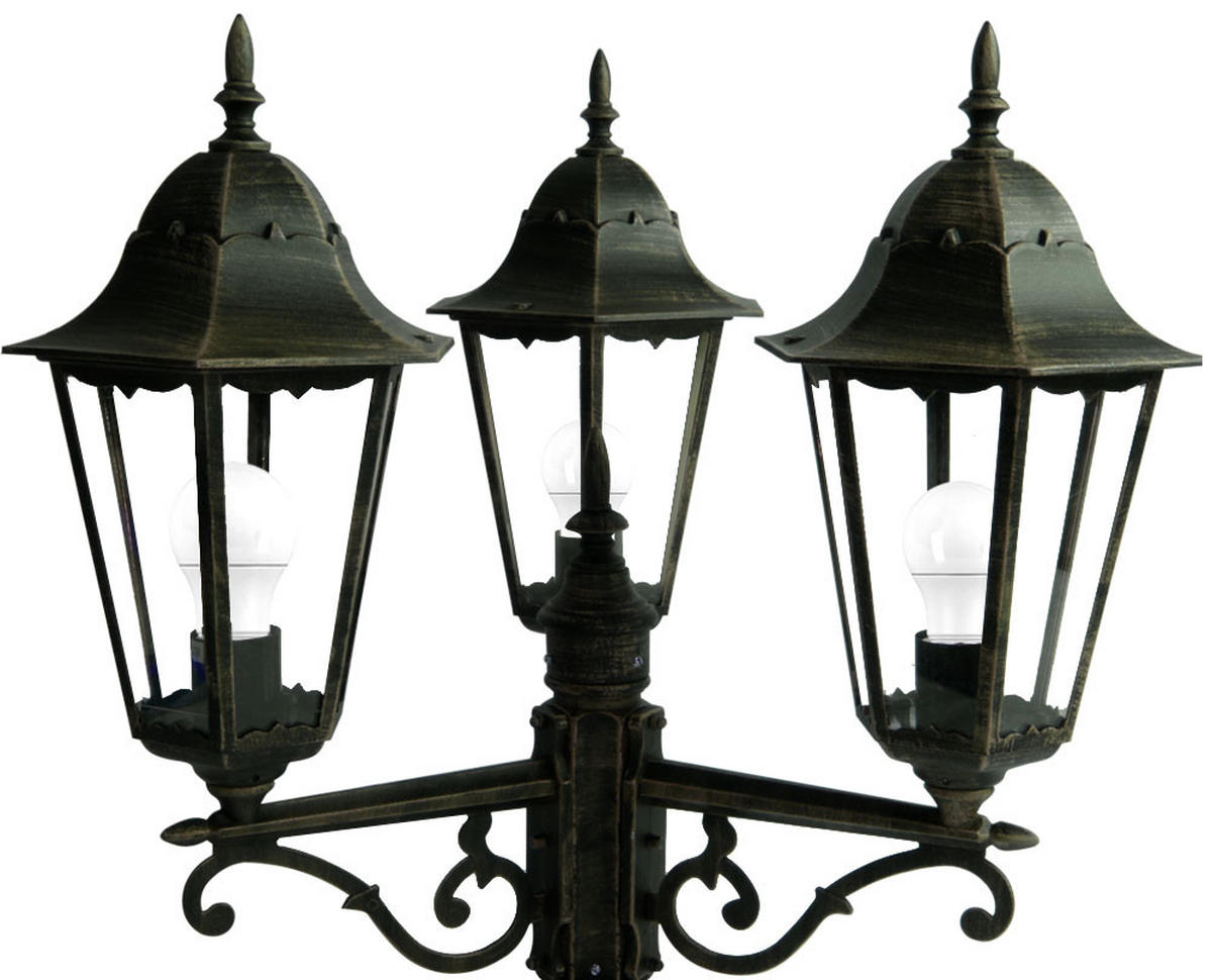 LED AUSSENLEUCHTE Kandelaber Bronze Glas - Bronzefarben, Glas (55/58/220cm)