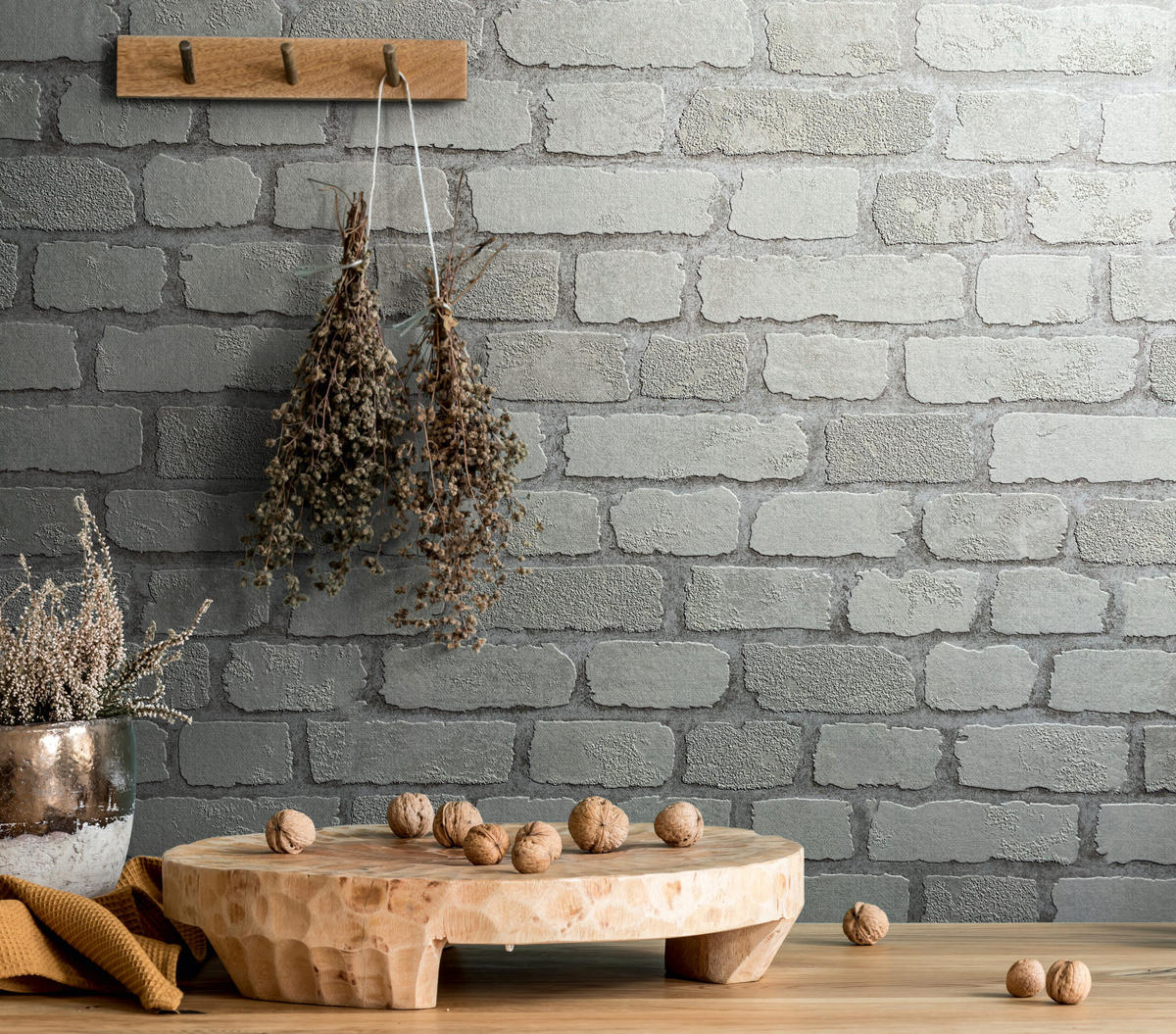 VLIESTAPETE Steinoptik Tapete weiß - Weiß, Papier (53/1005cm) - marburg