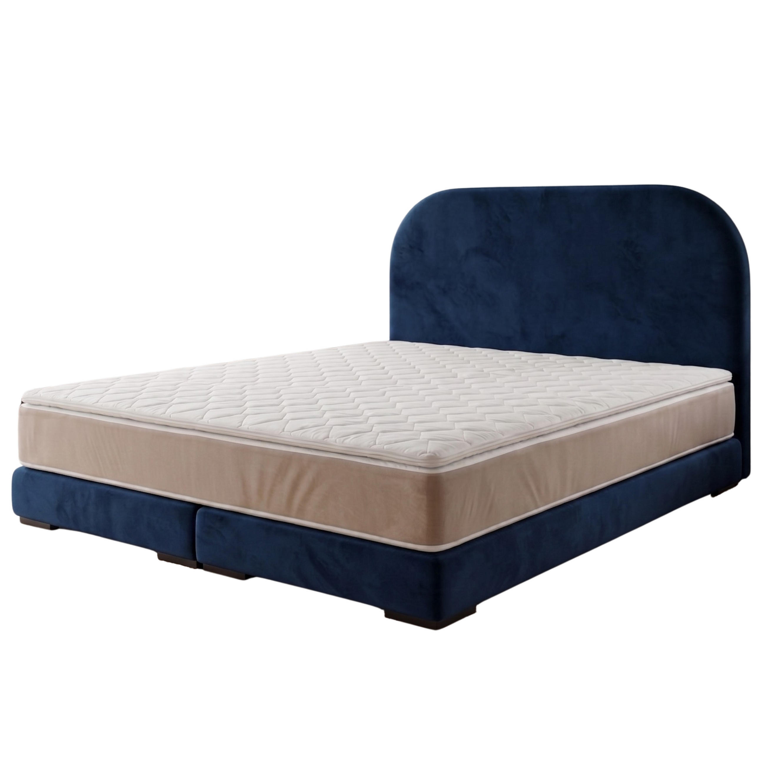 POLSTERBETT LEON1 200x 200 cm Farbe: Blau - Blau, Textil (200/200cm) - A&J MöbelLand