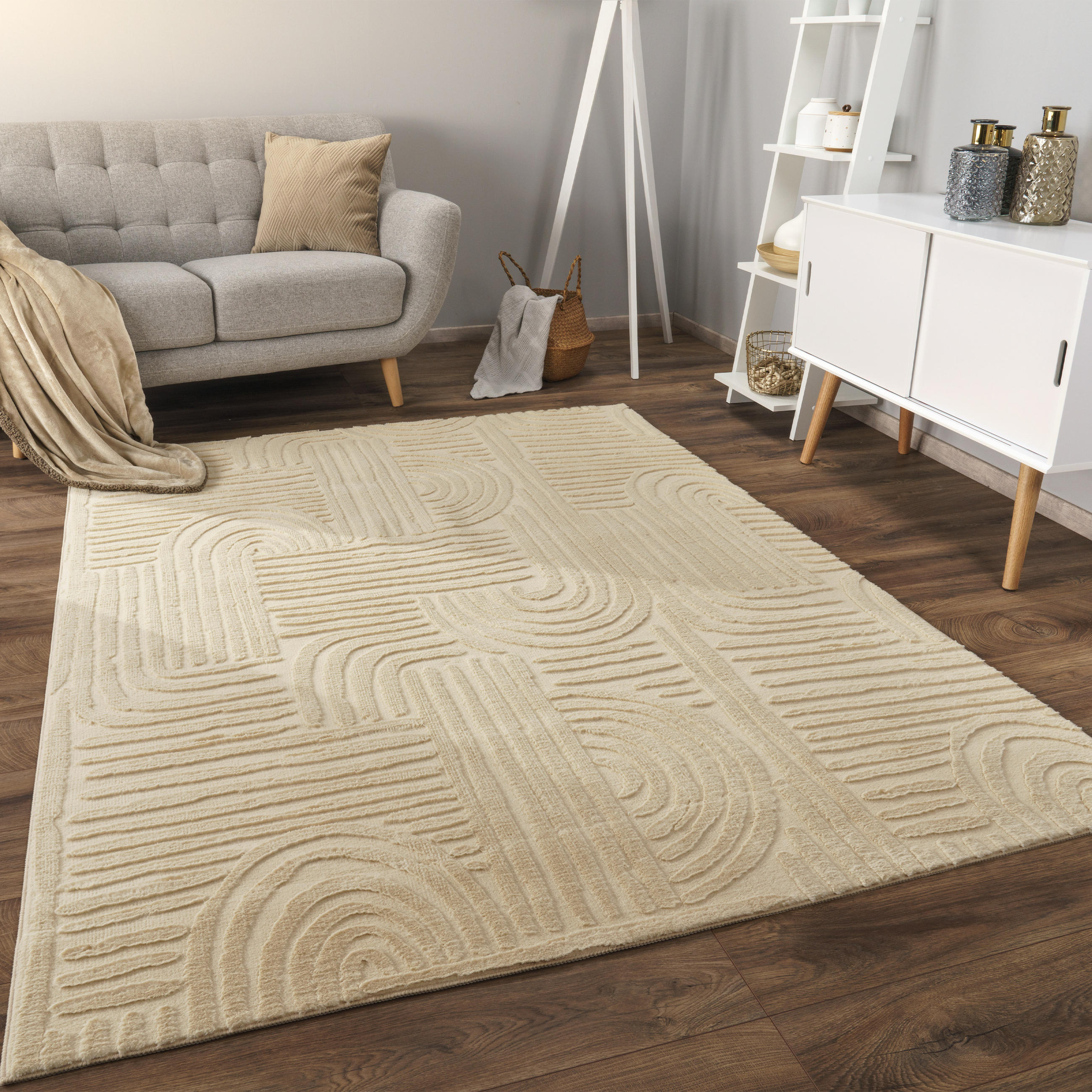 KURZFLORTEPPICH 80/150 cm Lelystad 527 - Beige, Textil (80/150cm) - Paco Home
