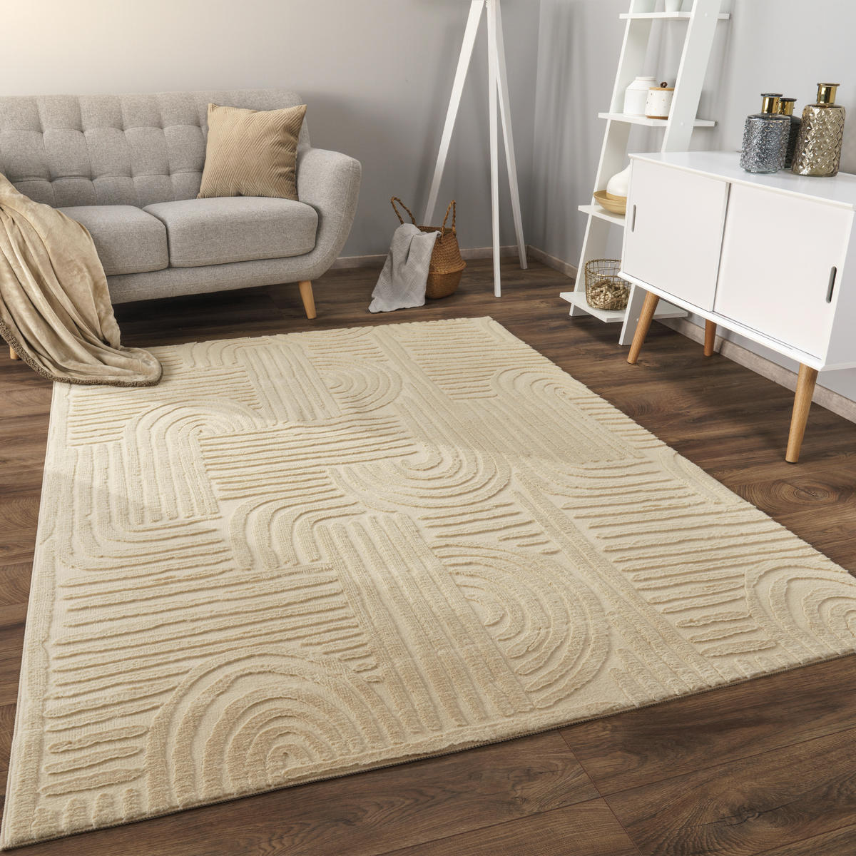 KURZFLORTEPPICH 80/150 cm Lelystad 527 - Beige, Textil (80/150cm) - Paco Home