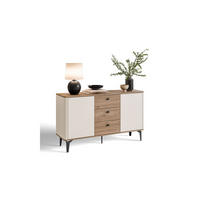 KOMMODE MOCHA 140/40/81 cm 2 Türen 3 Schubladen Kaschmir/Nussbaum Royal - Kaschmir/Schwarz, Holzwerkstoff/Kunststoff (140/81/40cm) - Lookway