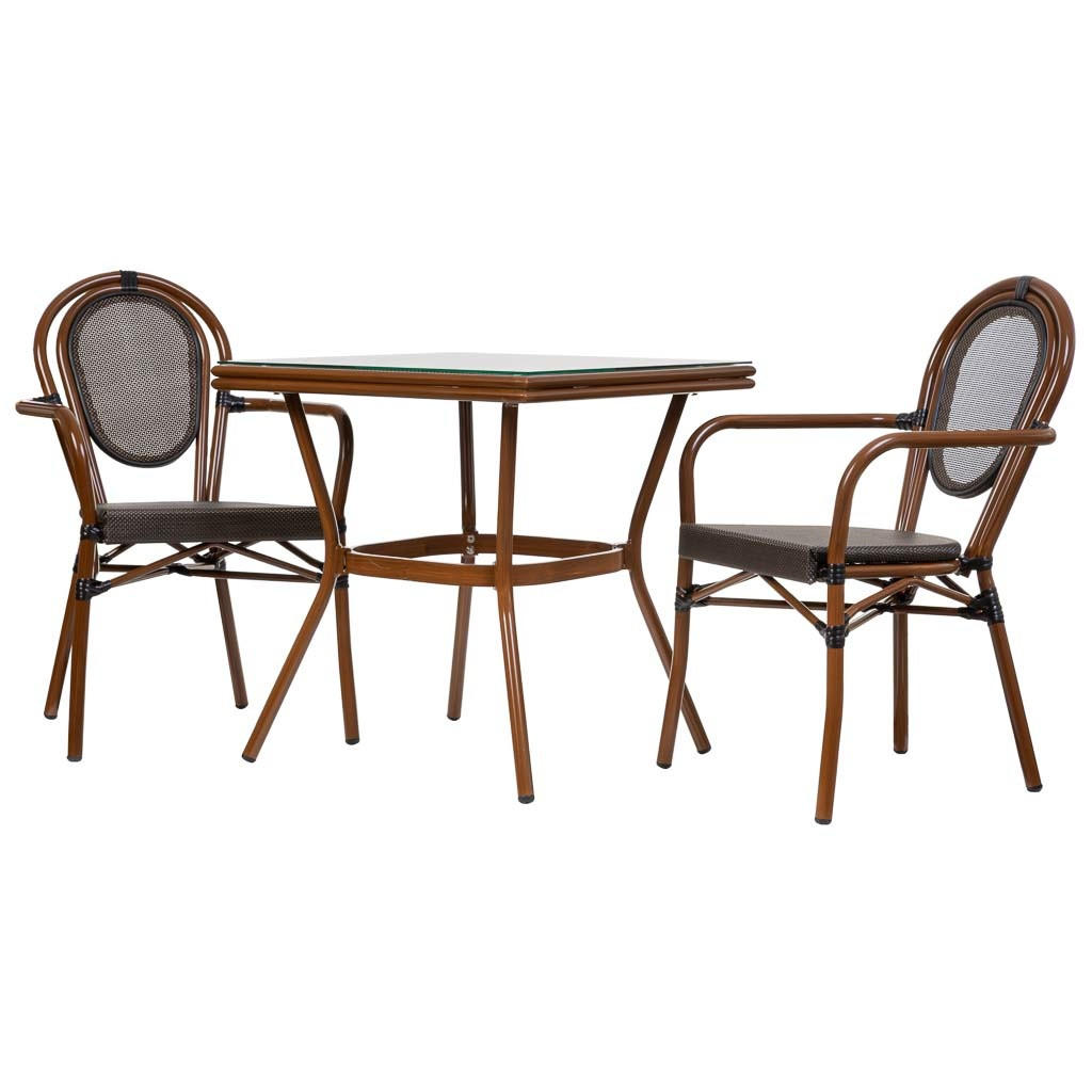 GARTEN-ESSGRUPPE, 3er-Set, braun - Braun, Metall - Wanderlust