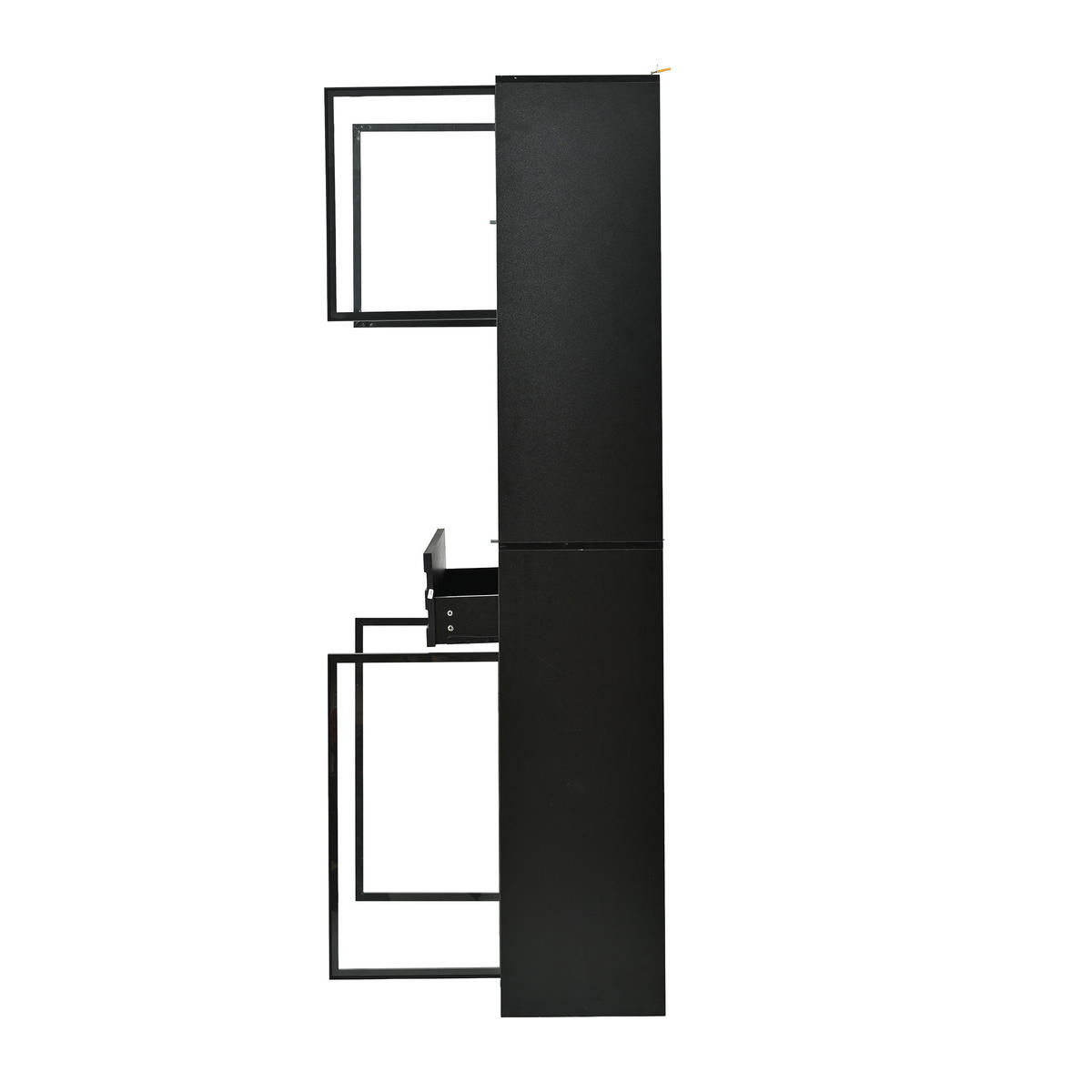 VITRINE 80x35x200 cm Schwarz mit RGB LED und 4 Glastüren - Schwarz, Holzwerkstoff (80/200/35cm) - FLIEKS