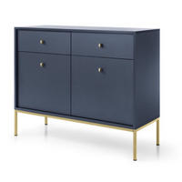 SIDEBOARD Blau MKSZ104 Mit Goldfarbenem Gestell - Blau, Holzwerkstoff (103.5/83.2/39cm) - Sepro Meble