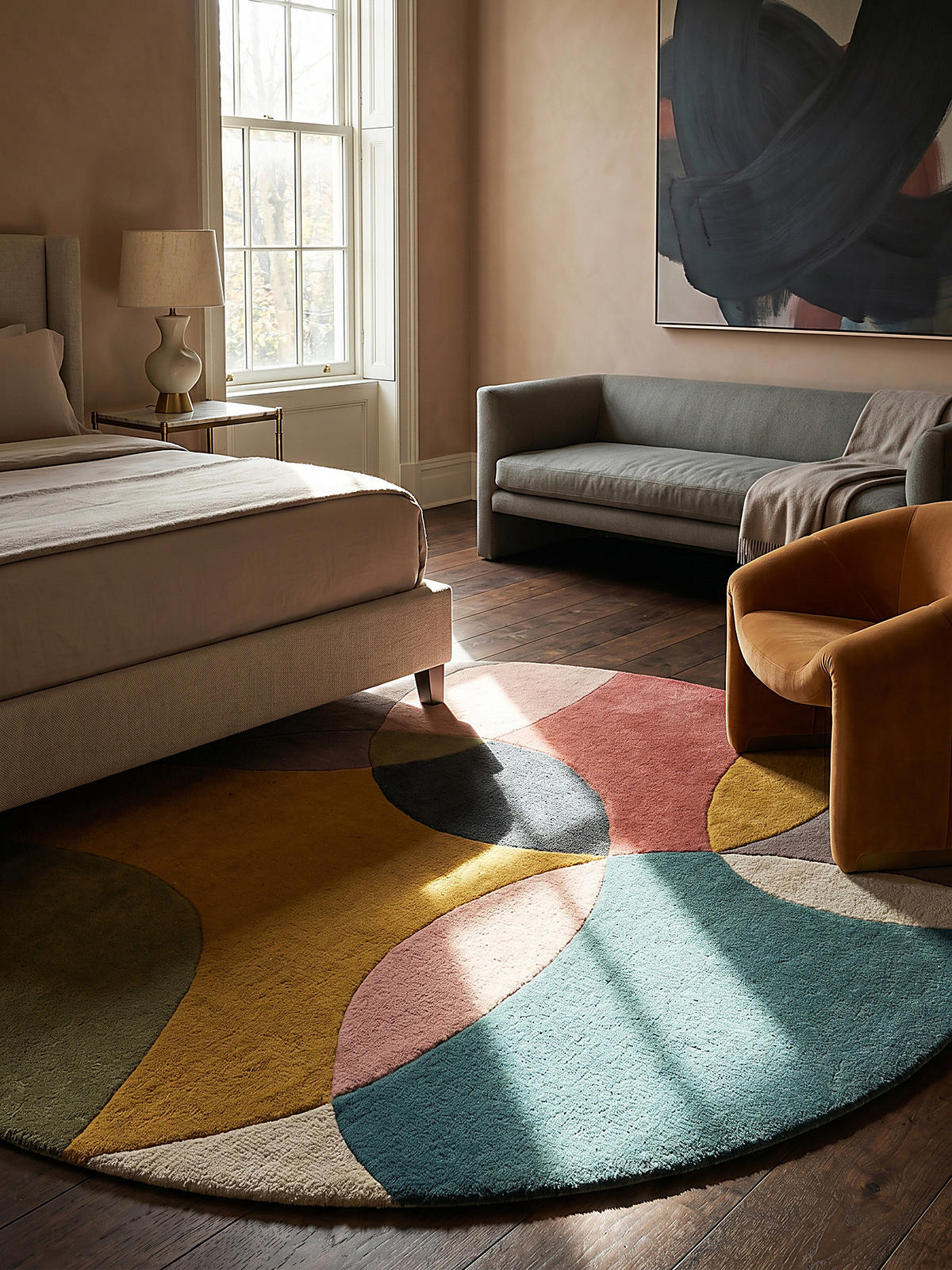 WOLLTEPPICH AIRE Ø 160 cm - Multicolor, Textil (160/160cm) - KADIMA DESIGN