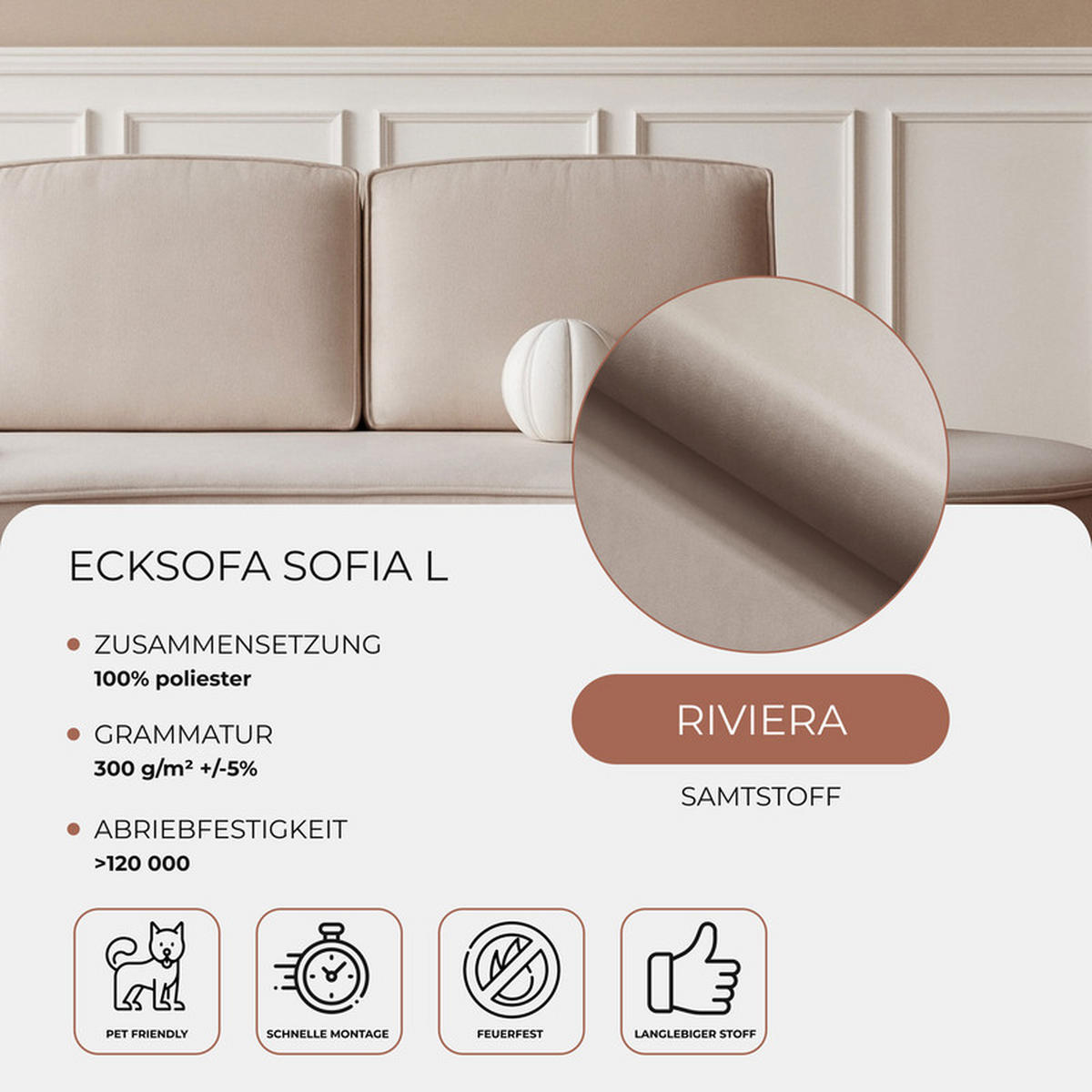 2-SITZER-SOFA SOFIA Veloursstoff in Braun - Braun, Holzwerkstoff/Kunststoff (234/88/101cm) - Idohome