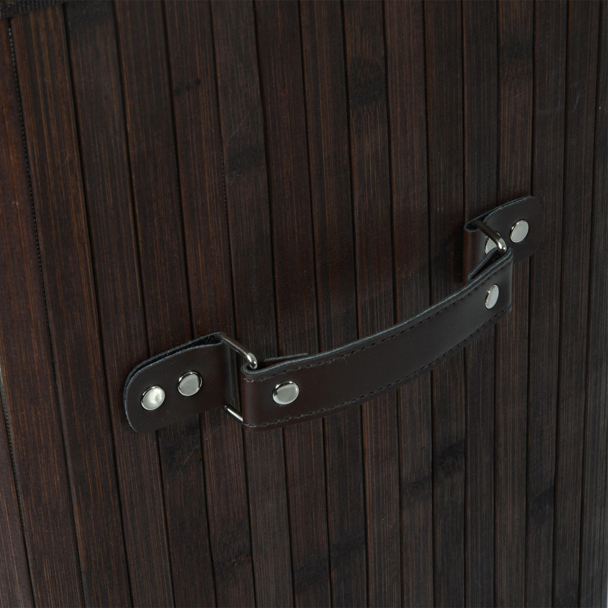 WÄSCHEKORB DE-09410 72 L schmal mit Deckel & Griff Dunkelbraun - Dunkelbraun, Naturmaterialien (40/60/30cm) - ComfortXL