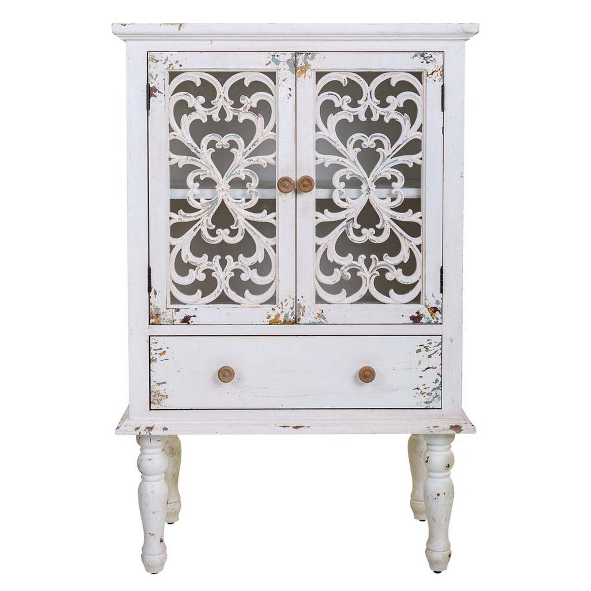 VITRINE aus Holz, weiß, 71x40x111cm - Weiß, Holz (71/111/40cm) - Wanderlust