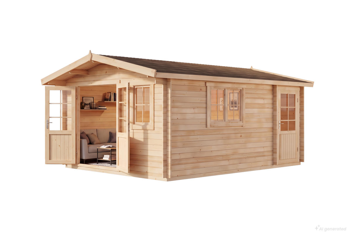 GARTENHAUS Holz Jennifer - Naturfarben, Holz (400/245/550cm) - Alpholz