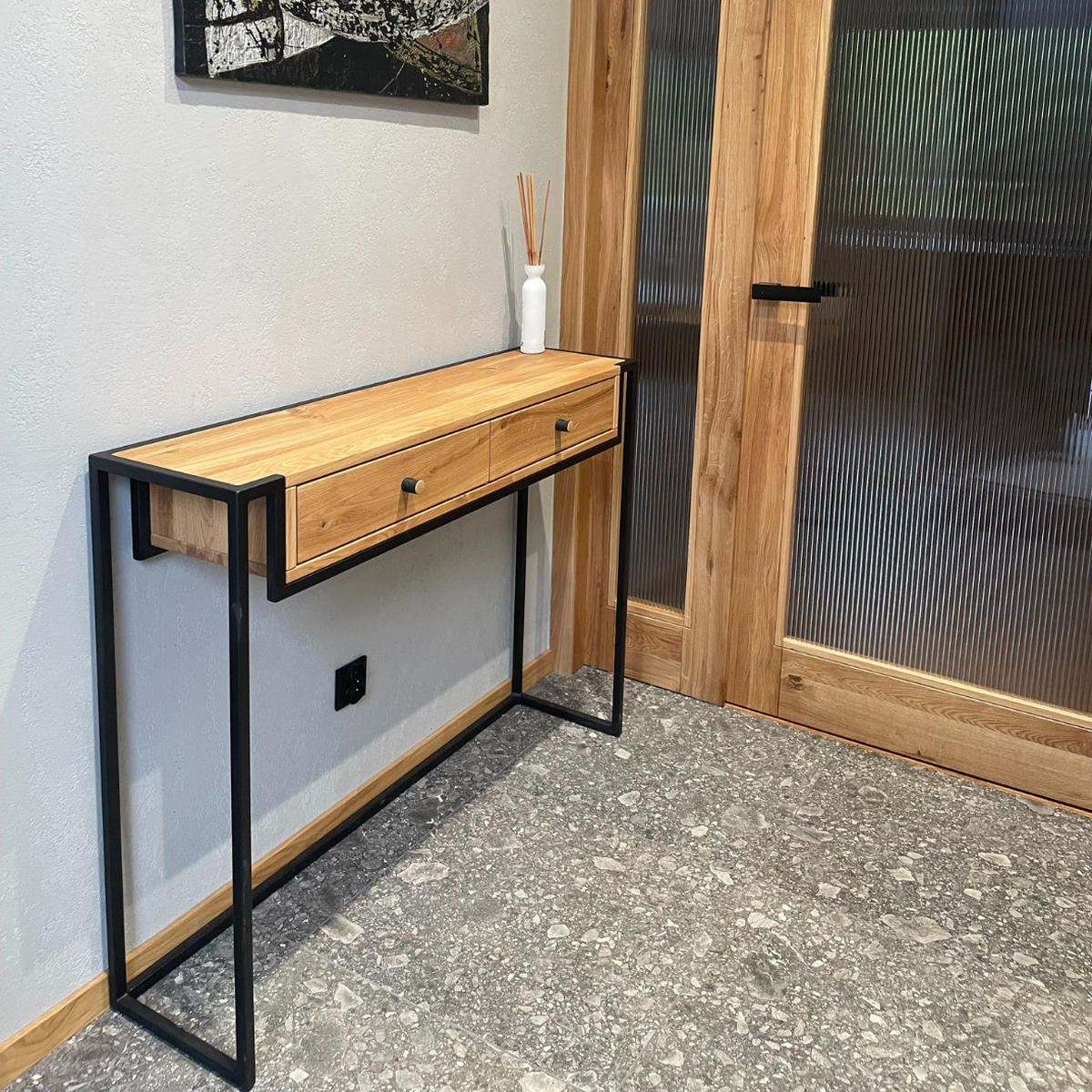 KONSOLENTISCH mit Eichenholz und Schubladen KING - Eichefarben, Holz (120/90/40cm) - Rawood Furniture