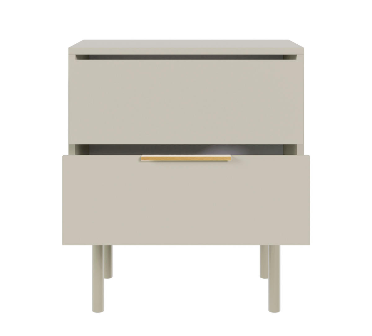 NACHTSCHRANK Viviaro Graubeige 54 cm - Greige/Goldfarben, Holz/Holzwerkstoff (54/61/39cm) - Selsey