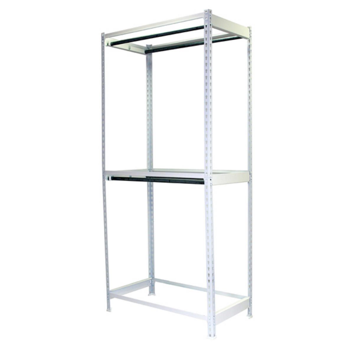 KLEIDERSTANGENREGAL Metal Doppel | HxBxT 250x120x75cm | Weiß | Kleiderständer Garderobe Klamottenregal Stangenregal Regal - Weiß, Metall (120/250/75cm) - PROREGAL