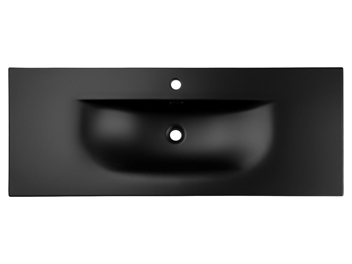 WASCHTISCHKOMBI 120cm 2 Teile - Ocean Black O BM452 in Schwarz / Geölter Eiche - Schwarz, Holz/Keramik (120/57/46cm)