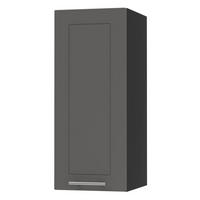 KÜCHENHÄNGESCHRANK Kvantum W2/20 Graphit Matt / Schwarz Matt 20 / 32,5 / 72cm - Schwarz/Graphitfarben, Holz/Holzwerkstoff (20/72/32.5cm) - Feldmann-Wohnen