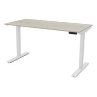 SCHREIBTISCH Elektrisch höhenverstellbarer Schreibtisch Y-Line Eiche Polar Signalweiß 120/80/62-127cm - Eiche Bianco/Weiß, Holzwerkstoff/Metall (80/120/127cm) - ASSMANN