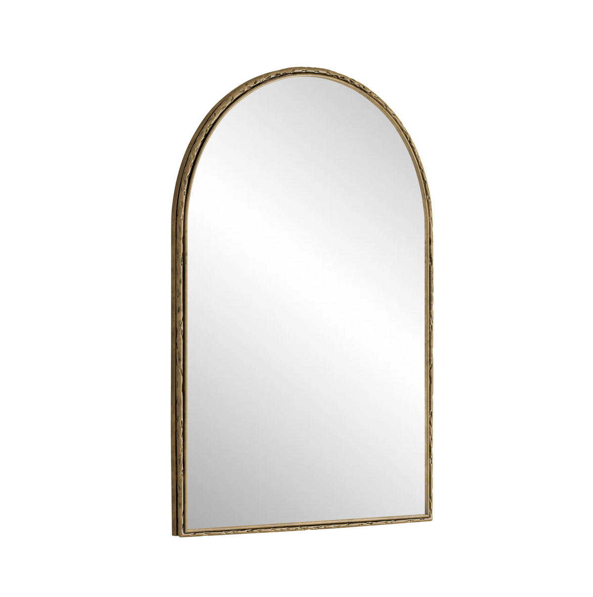 WANDSPIEGEL 61x2.5x91 cm Gold aus Eisen & gehärtetem Glas mit Bogen-Design - Goldfarben, Glas (2.5/91/61cm) - Modfu