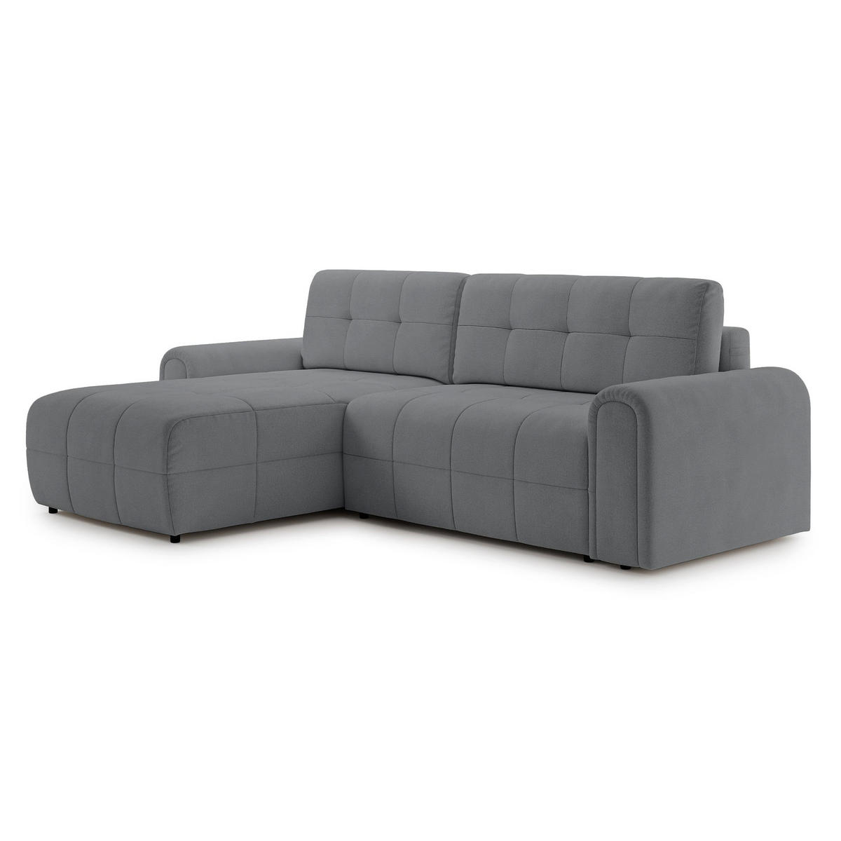 ECKSOFA Simolla Grau links - Schwarz/Grau, Kunststoff/Textil (268/180cm) - Selsey