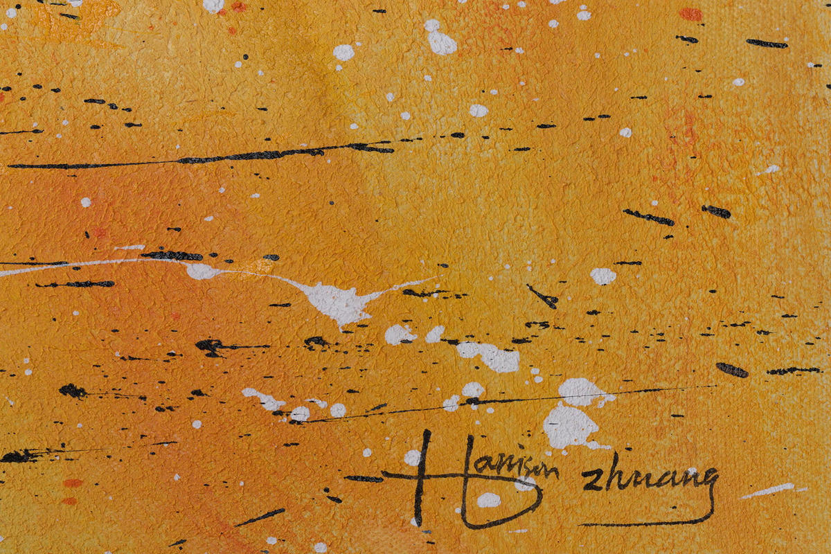 ACRYLBILD HANDGEMALT 100/75 cm - Gelb, Holz/Textil (100/75cm) - KUNSTLOFT