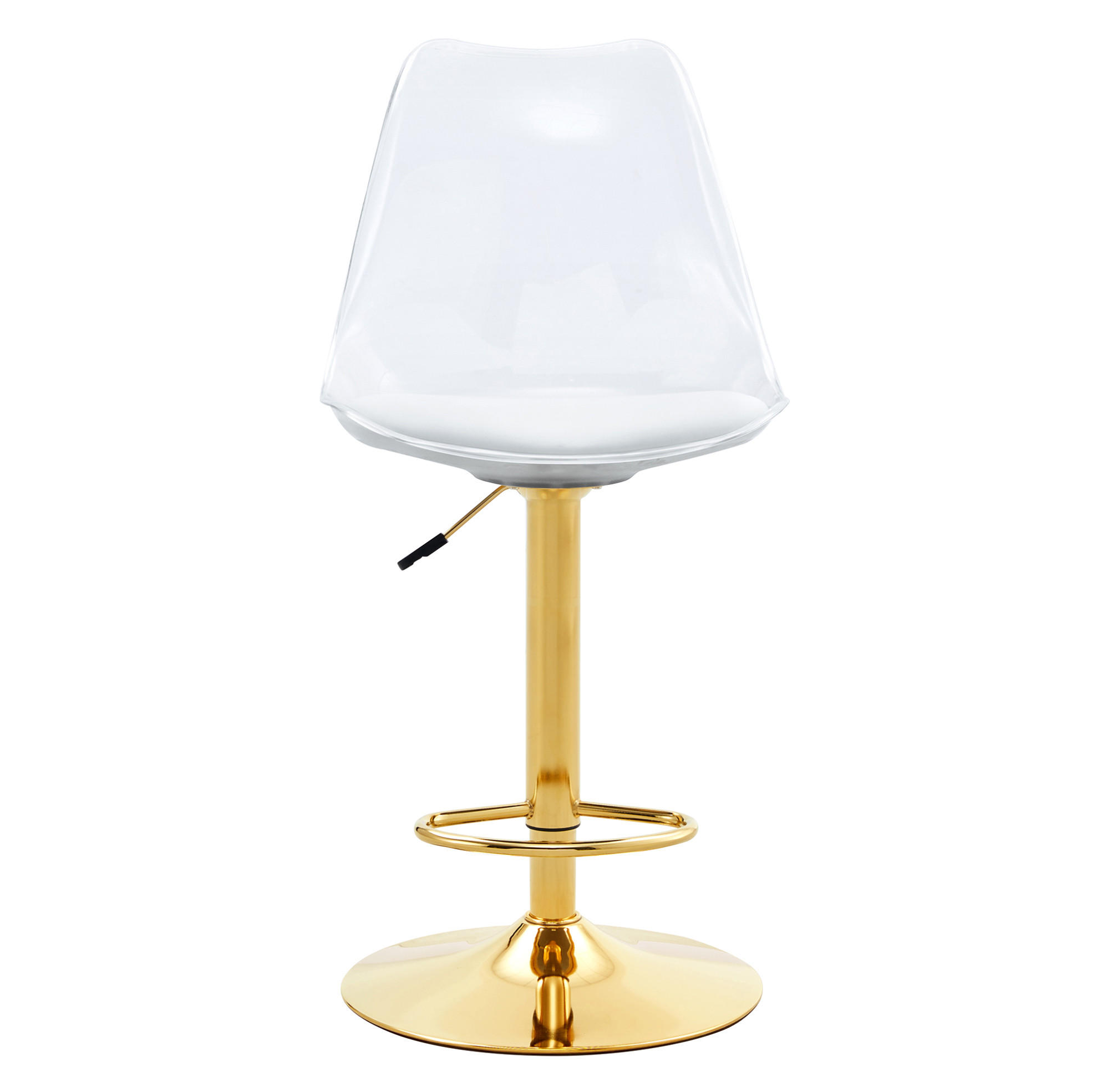 BARHOCKER 2er-Set höhenverstellbar drehbar Gold Transparent - Goldfarben, Metall (53.3/120/45.7cm) - Meubliv