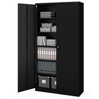 AKTENSCHRANK abschließbar KADO Flügeltüren 220x115x40cm Schwarz - Schwarz, Metall (115/220/40cm) - DELUKE