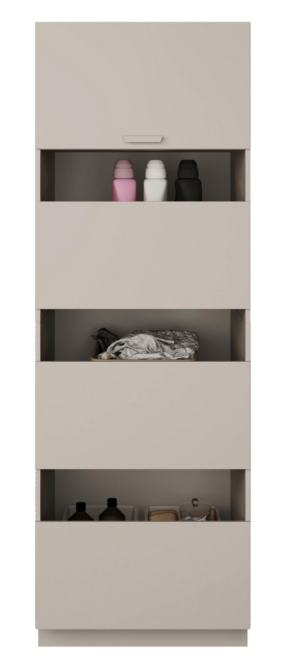 BADEZIMMER-HOCHSCHRANK Holv Kaschmirgrau 68 cm - Taupe, Holzwerkstoff/Metall (67.5/200/66cm) - Selsey