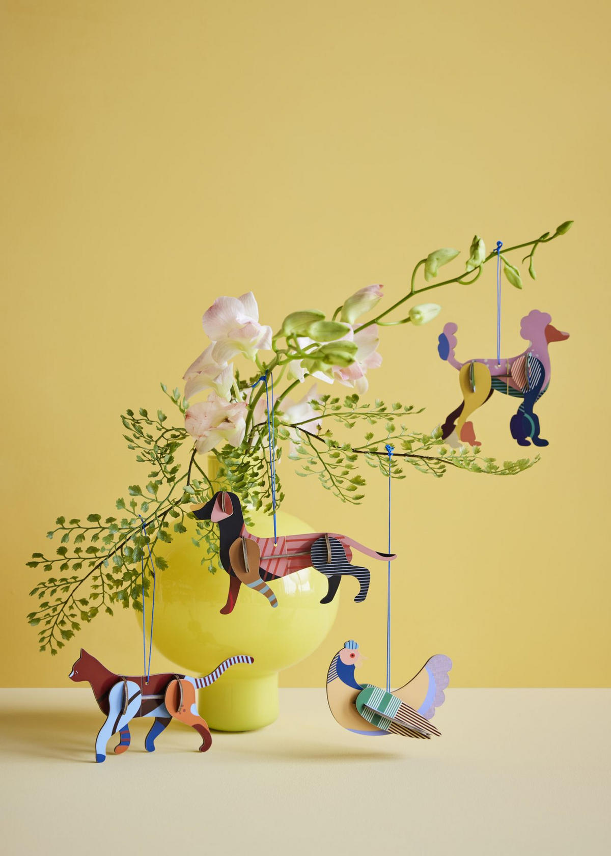 DEKOTIER Pudel, Bastel-Set, 3D Wandobjekt, Studio ROOF - Naturfarben, Karton (9.7/3/9.9cm) - ich-zapfe