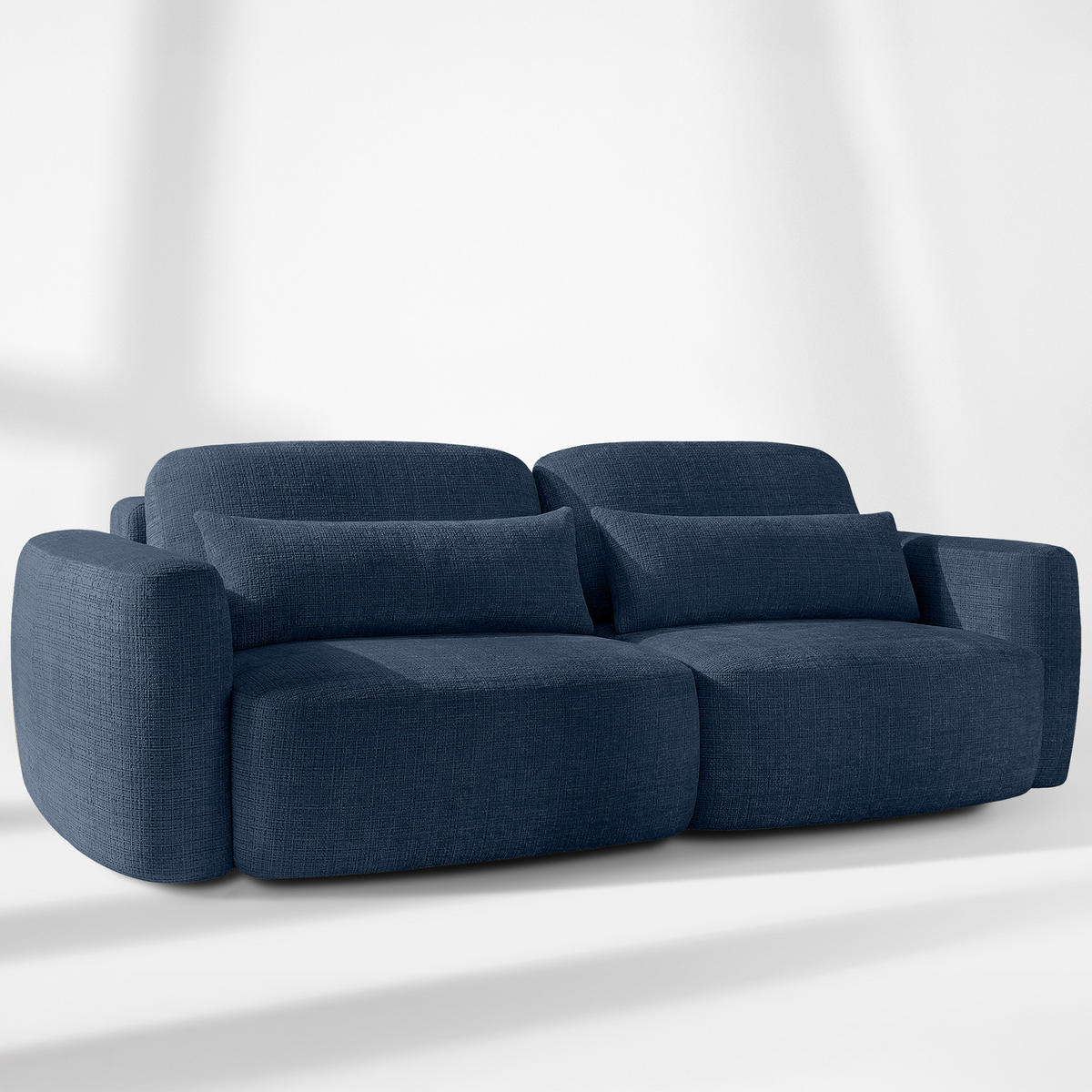 SOFA 3 ELOSA - Dunkelblau, Holz/Textil (245/85/115cm) - KONSIMO®