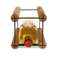 WEINREGAL Vinotega Mod Metal 12,5x12,5x24,5 cm 1x1 Flasche Massives Kiefernholz Braun Geölt - Braun, Holz (12.5/12.5/24.5cm) - PROREGAL