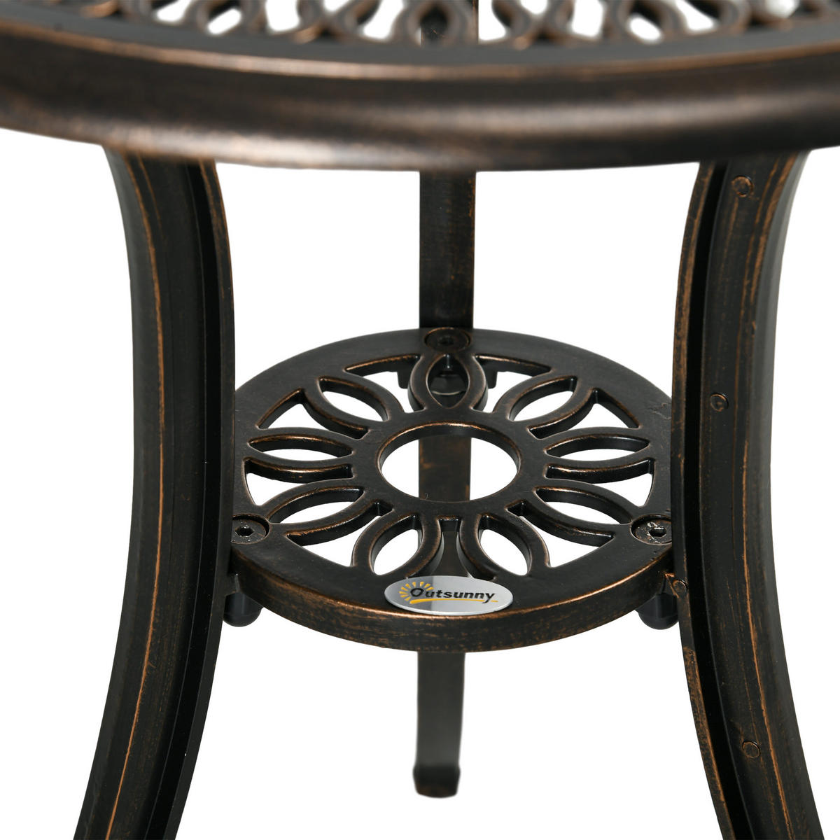 BALKONSET 3-teilig DE-14113 Retro-Stil, Aluminiumguss Bronze - Bronzefarben, Metall - ComfortXL