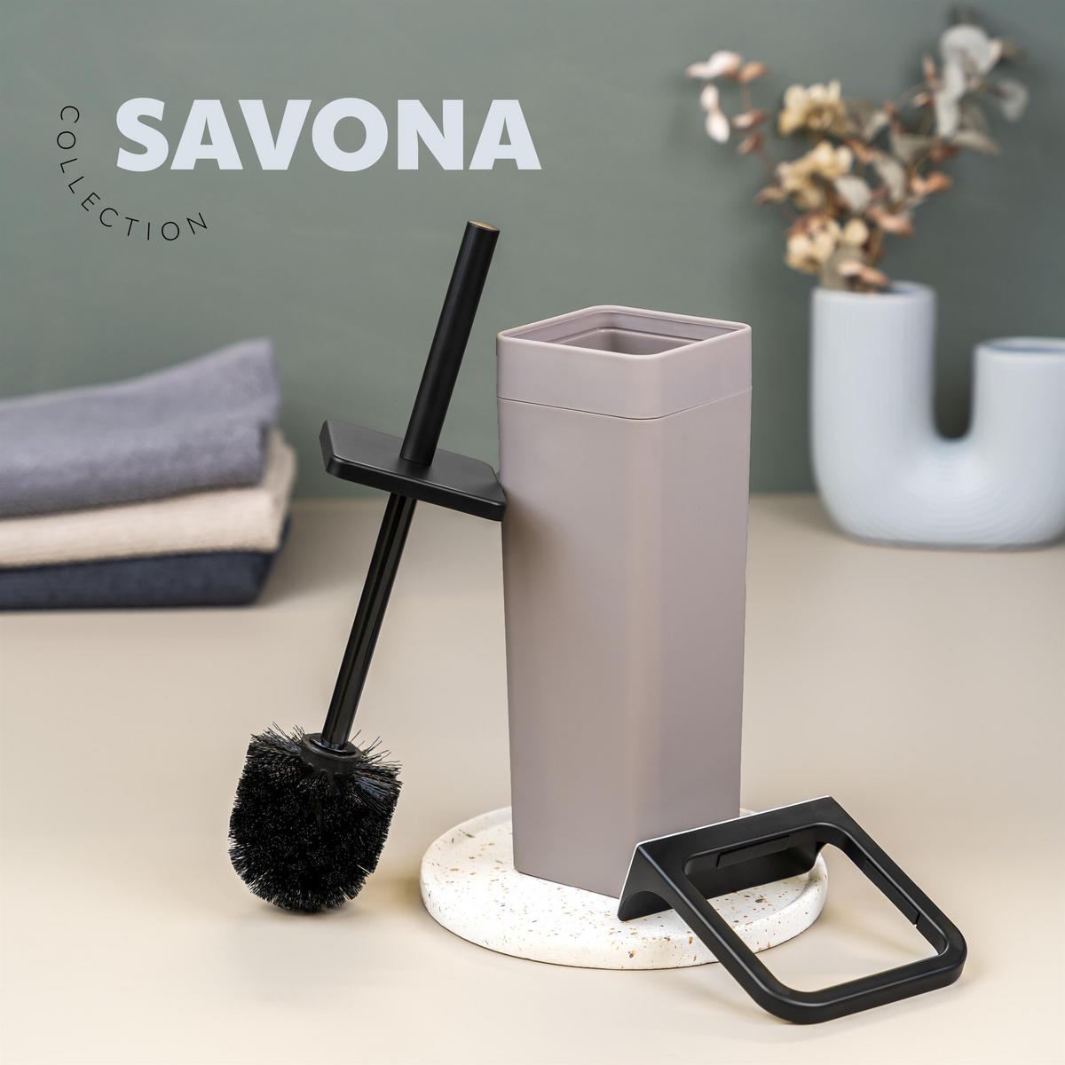 WC-GARNITUR SAVONA, taupe, Kunststoff - Taupe, Kunststoff (12/36.5/13cm) - bremermann