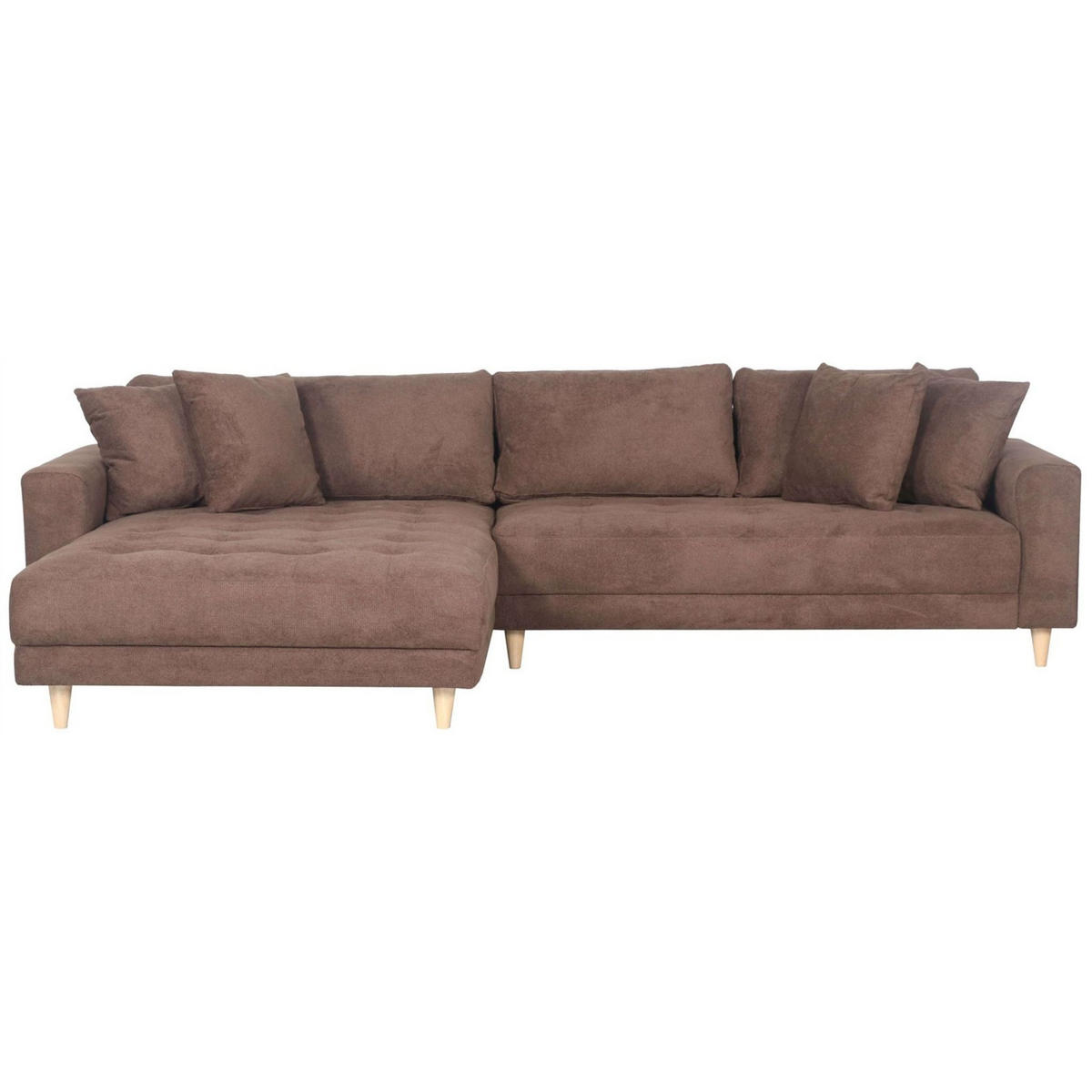 ECKSOFA Gorino - Hellbraun/Braun, Holz/Textil (283/176cm) - Mr. Deko