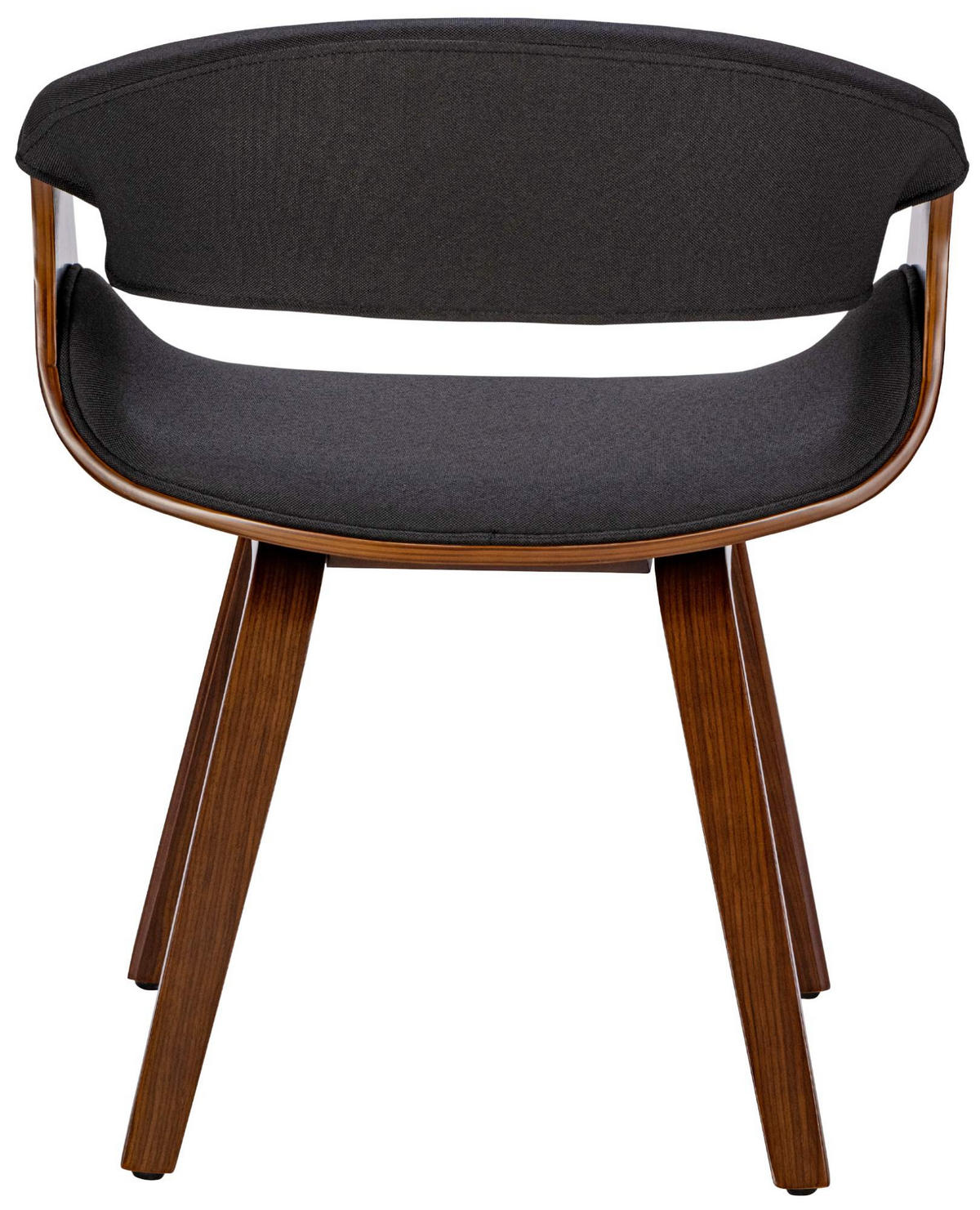 STUHL Stoff Walnuss/Schwarz - Walnussfarben/Schwarz, Holz/Textil (62/76/52cm) - CLP