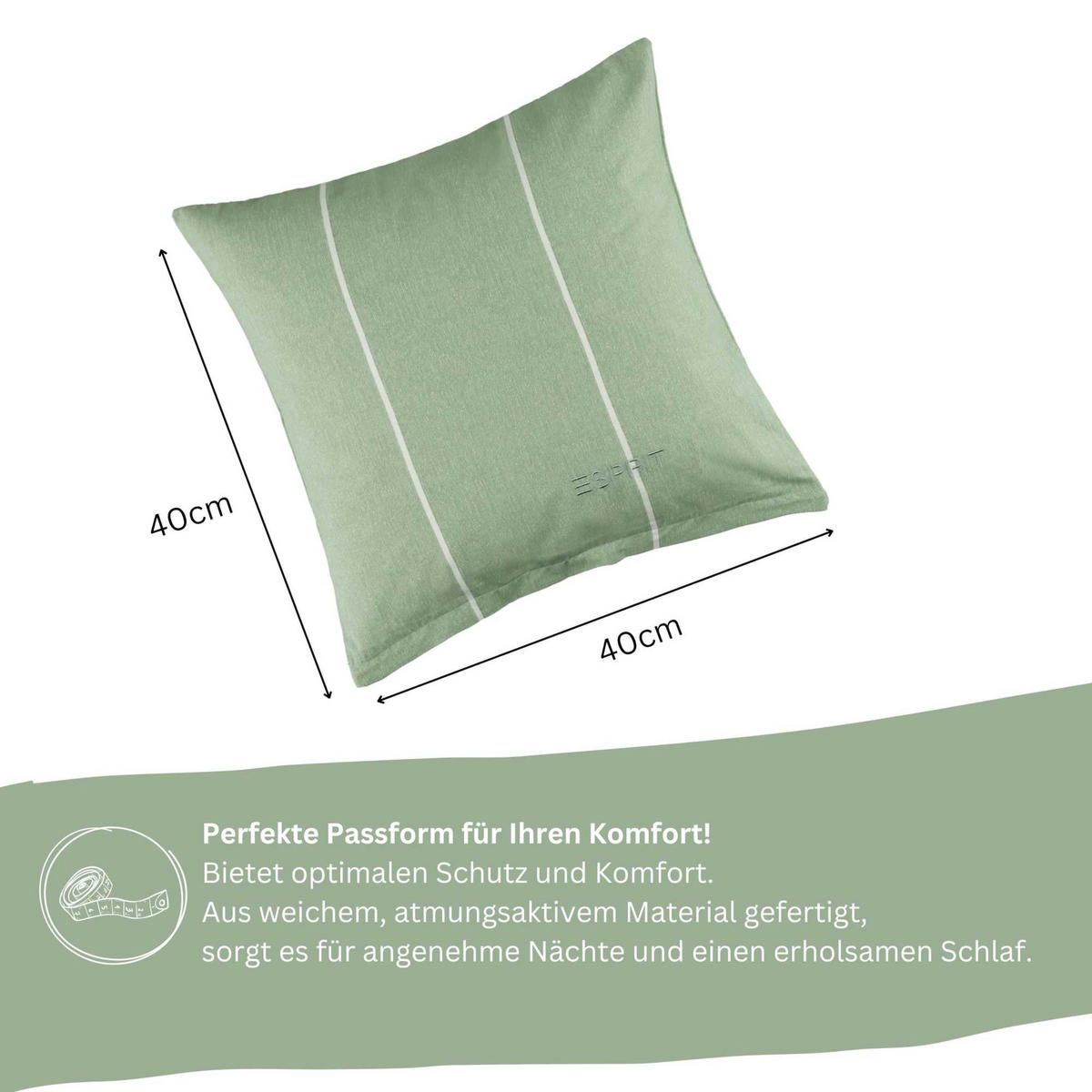 RENFORCÉ KISSENBEZÜGE HARPLINES - Grün, Textil (40/40cm) - Esprit