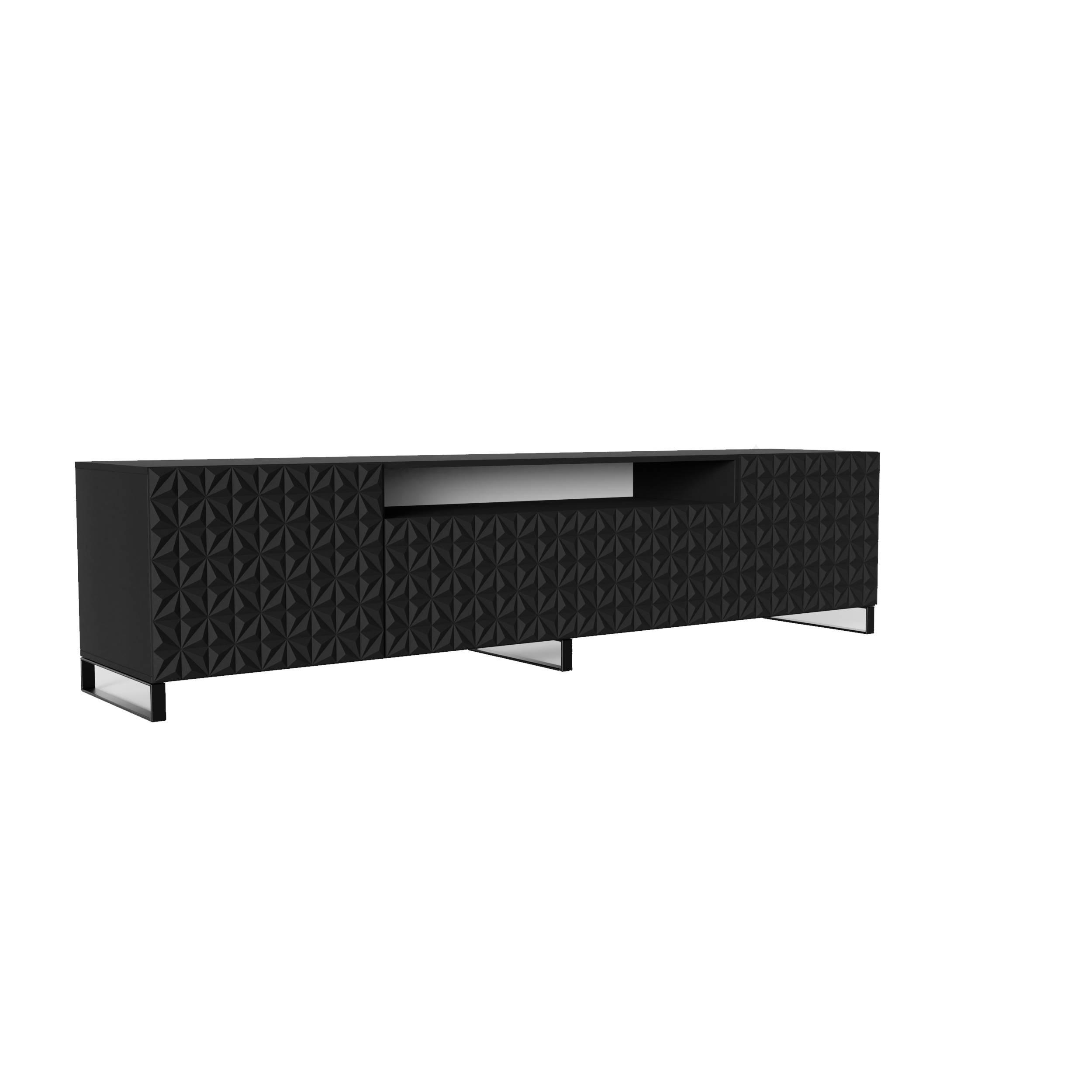 Meblini Tv-Schrank Schwarz 200x53x41 cm