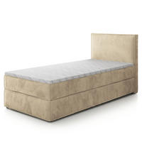 BOXBETT PELLIO 90x200 cm mit Matratze und Topper - Creme - Creme, Holz (90/200cm) - MASSENO