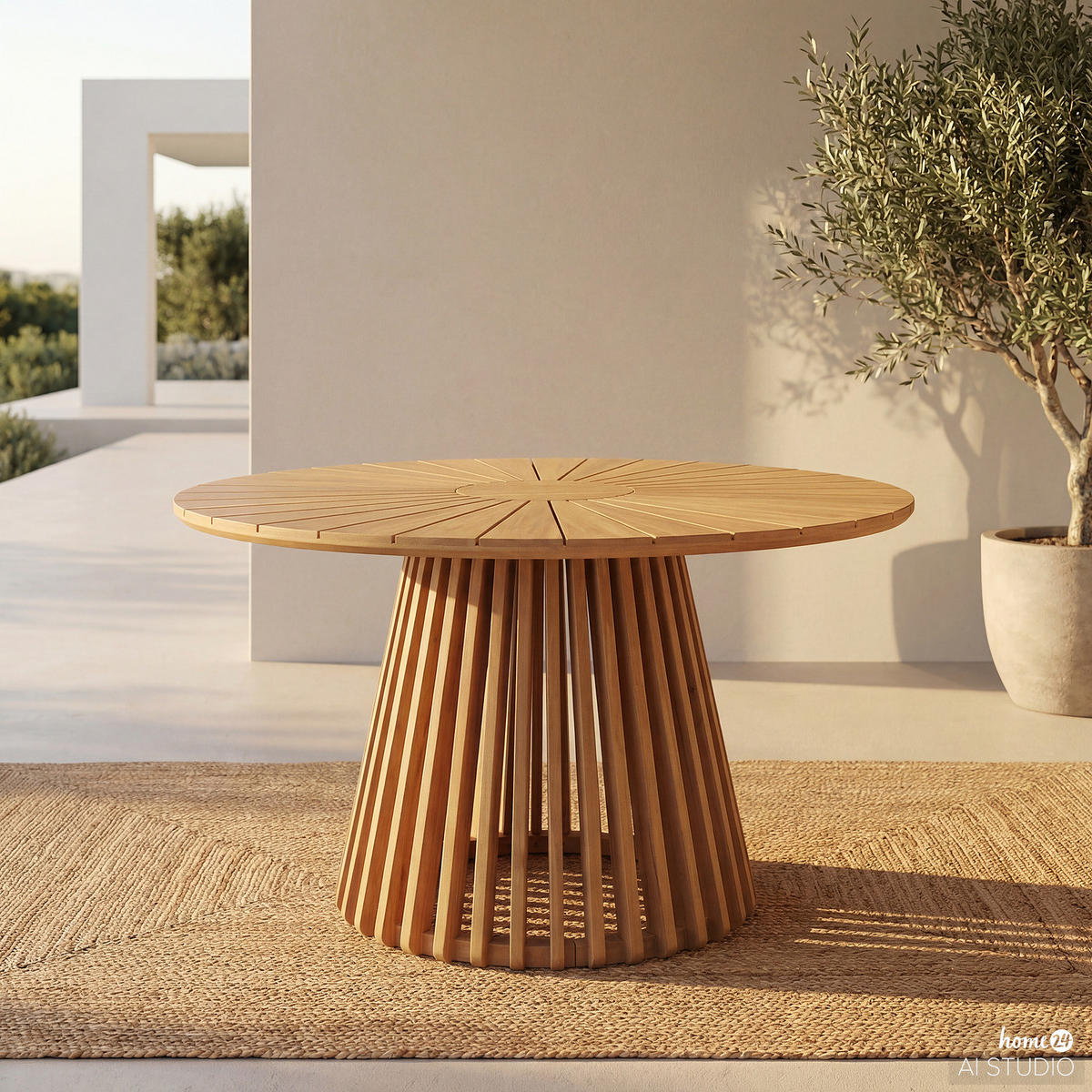 MASSIVER GARTENTISCH - Akazie massiv - Braun - Braun/Akaziefarben, Holz (120/120/76cm) - home24