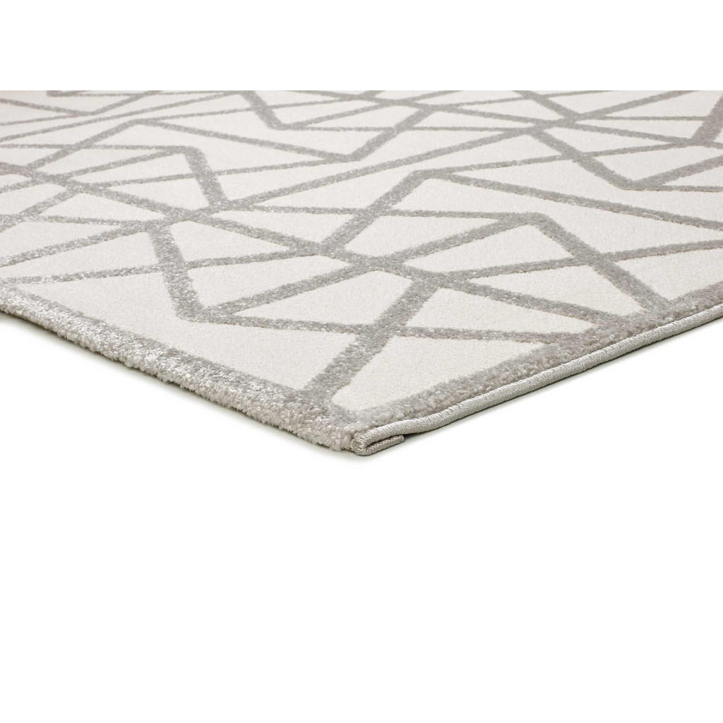 Thumbnail - Atticgo Webteppich, Weiß, Silber, Textil, Grafikmuster, Rechteckig, 160x230 cm, Oeko-Tex® Standard 100, für Fußbodenheiz...