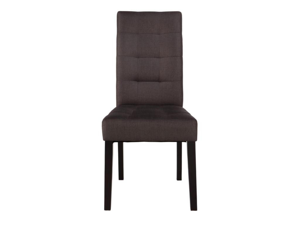 STUHL 2er-Set - Stoff & Holz - Braun - VILLOSA - Braun, Textil (61/100/48cm) - Vente-Unique