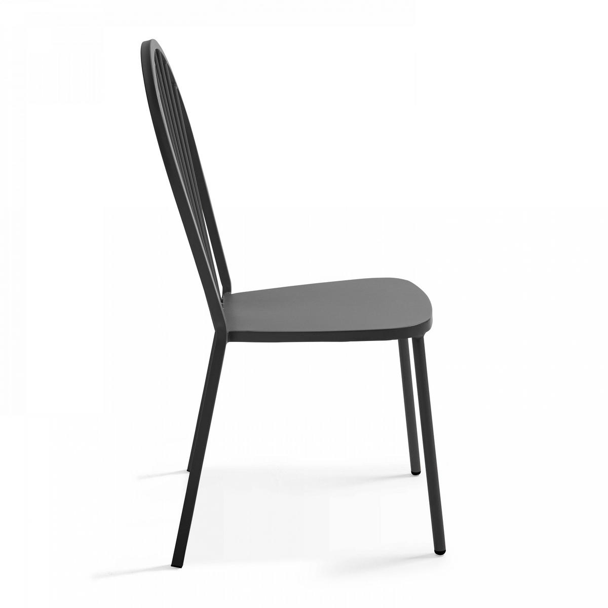 GARTENSTUHL, Grau - Grau, Metall (57/94/53cm) - Oviala