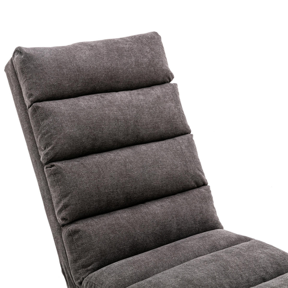MASAŽNA FOTELJA u tamnosivoj boji s funkcijom vibracije, od lana - srebrne boje/tamno siva, drvni materijal/tekstil (55/84/148cm) - CHICFURN