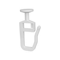FALTENGLEITER RUNDKOPF 9 MM Ø MIT FALTENHAKEN für Innenläufe / Gardinenschienen bis Nutbreite 5,6 mm, Packung 100 Stück - Weiß, Kunststoff (1.1/2.9/1cm) - INTERDECO