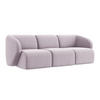 3-SITZER SOFA Samt Stoff Violett - Flieder/Schwarz, Holzwerkstoff/Kunststoff (244/75/94cm) - Makamii