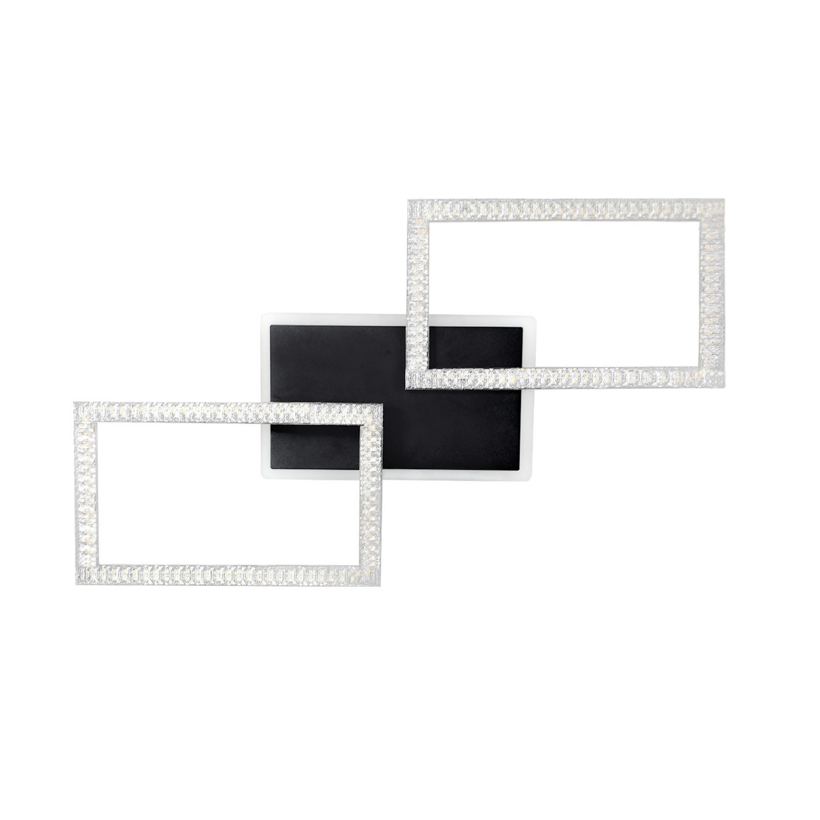 LED-DECKENLEUCHTE Barbara 55/35/4 cm - Schwarz, Metall (55/35/4cm) - Nettlife