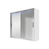 KLEIDERSCHRANK London VI, mit RGB LED Beleuchtung - Silberfarben/Weiß, Holzwerkstoff/Kunststoff (180/215/58cm) - MIRJAN24