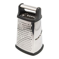 VIERKANT-KÄSEREIBE mit 4 Reibeflächen - Silberfarben, Metall (14/22.5/14cm) - Intirilife